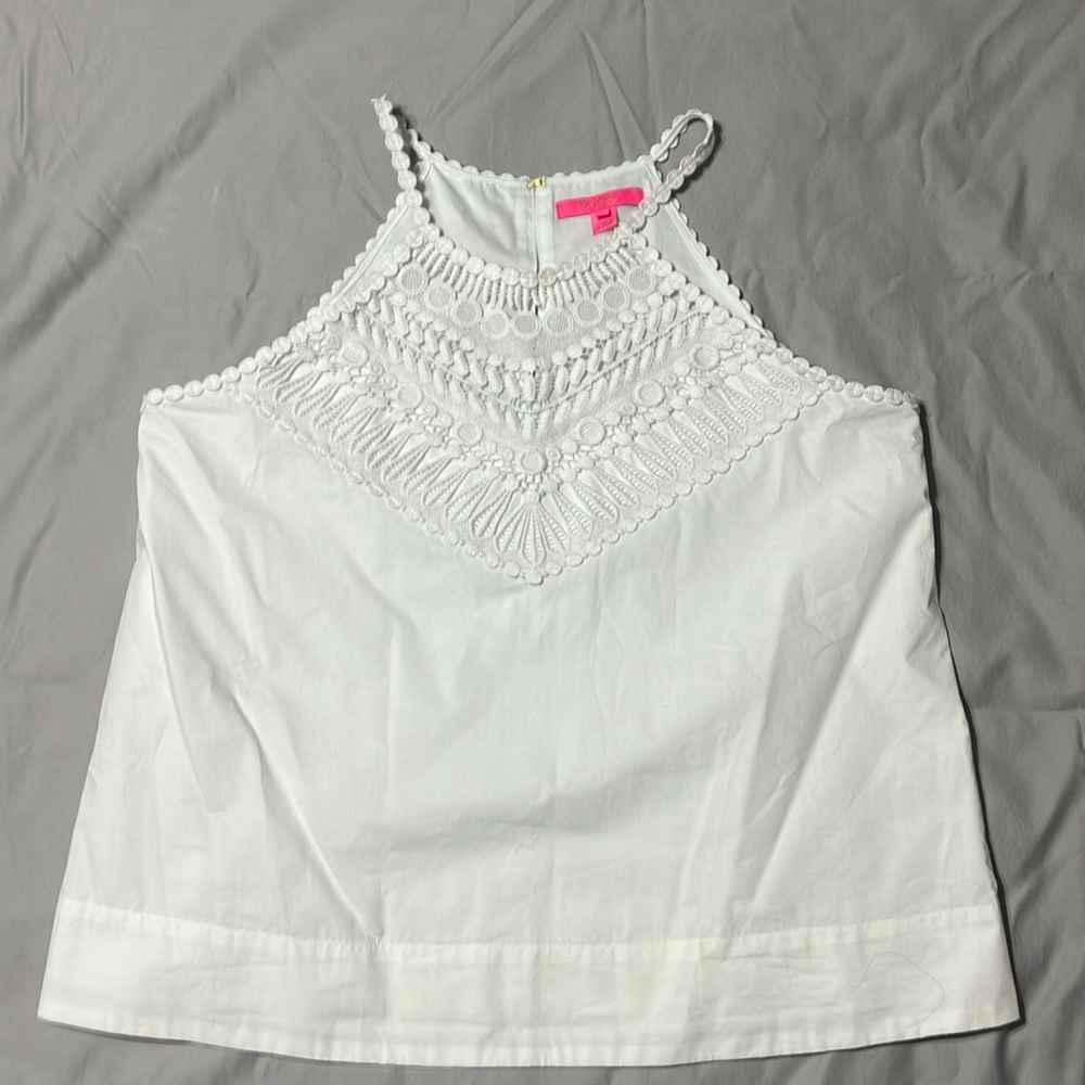 Lilly Pulitzer Sleeveless White Top. Size 14. Excellent Condition. Wore once.